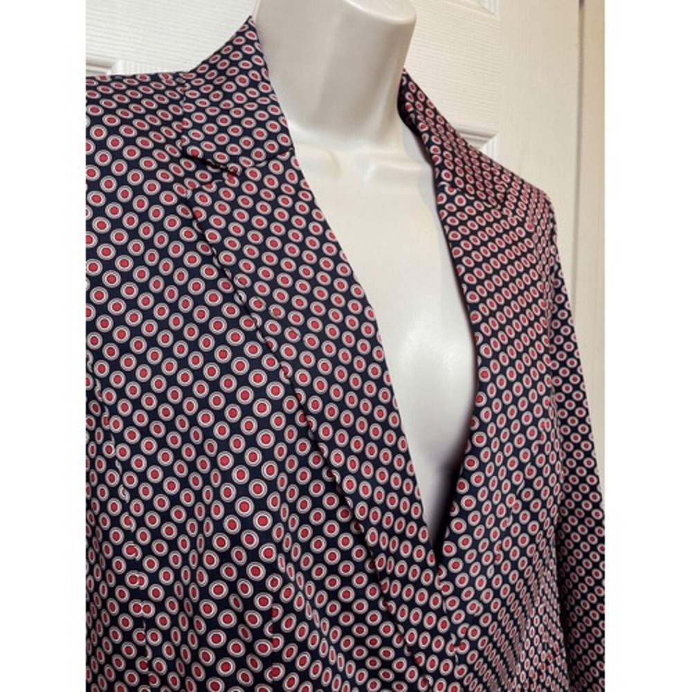 Michael Kors Blazer Size 14 Red‎ White Blue Dots Spring Tailored Business Office - Picture 6 of 16